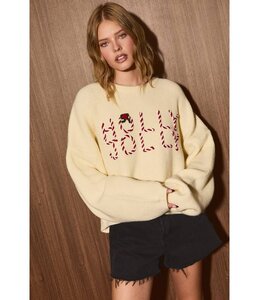 LE LIS Holly Jolly Sweater Cream