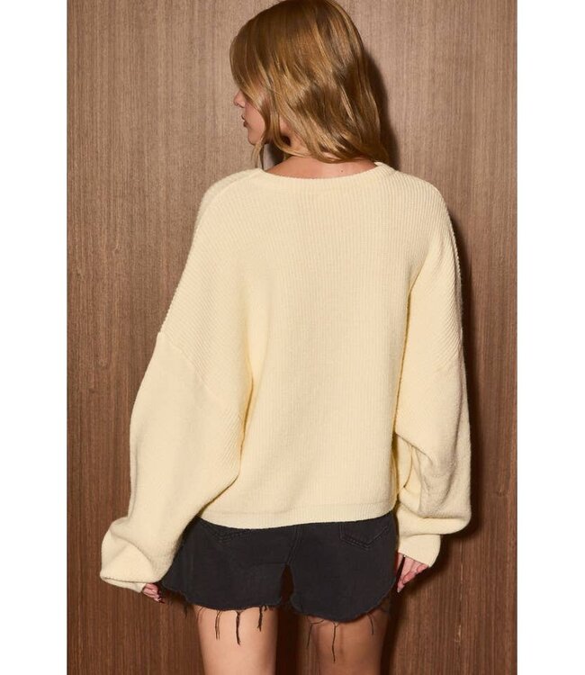LE LIS Holly Jolly Sweater Cream