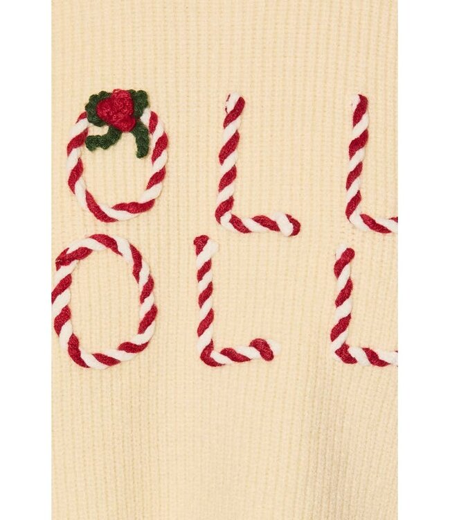 LE LIS Holly Jolly Sweater Cream