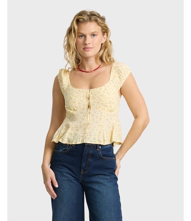 Billabong Fall For You Voven Top Yellow