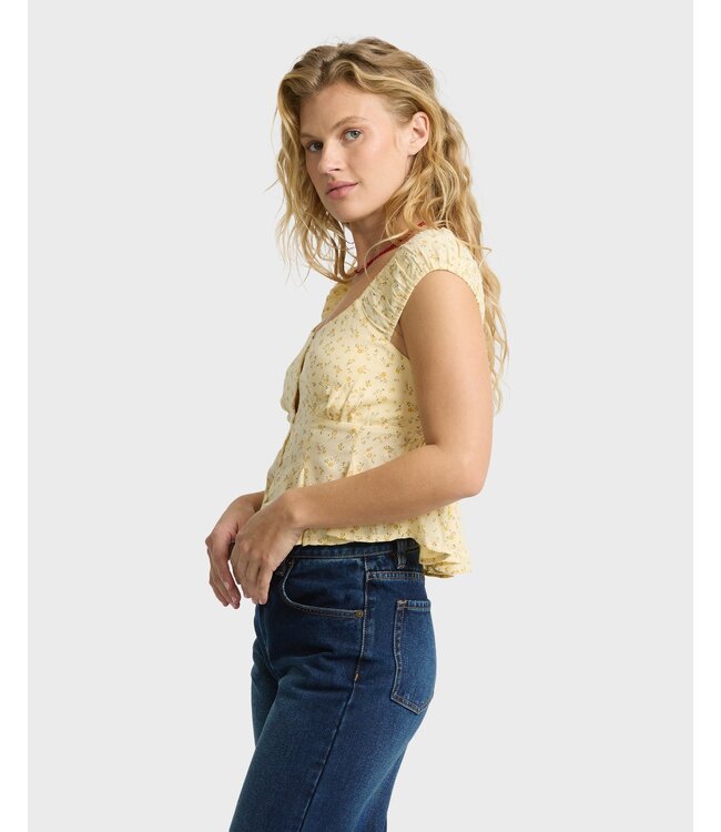 Billabong Fall For You Voven Top Yellow