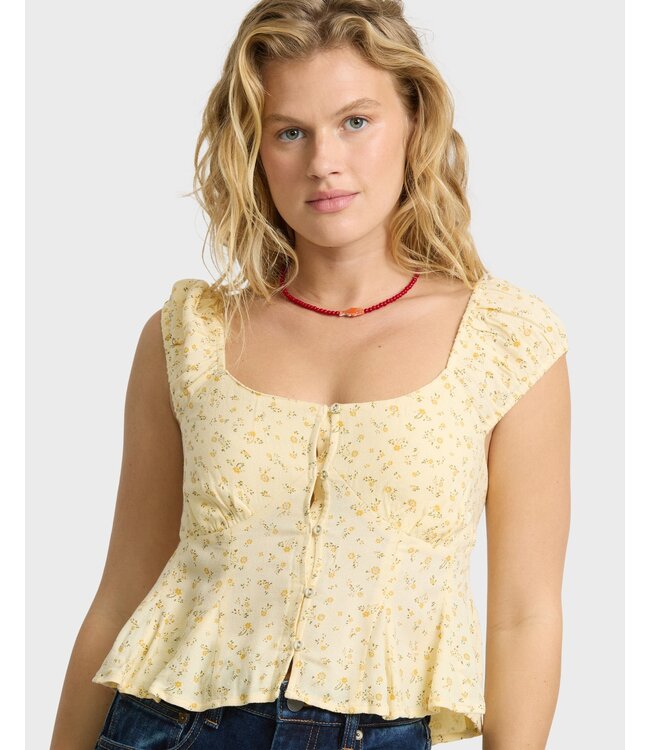 Billabong Fall For You Voven Top Yellow