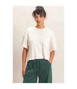 HYFVE Harlow Waffle Knit Tee Cream