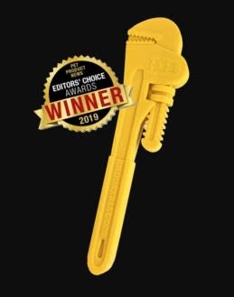 8.5" PIPE WRENCH ULTRA DURABLE NYLON DOG CHEW TOY FOR AGGRESSIVE CHEWERS - YELLOW