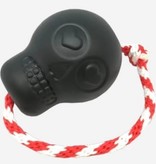 4.5" USA-K9 MAGNUM SKULL DURABLE RUBBER CHEW TOY, TREAT DISPENSER, REWARD TOY, TUG TOY, AND RETRIEVING TOY - BLACK MAGNUM