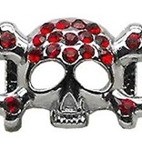 3/8" Skull Slider Charm Red 3/8'' (10mm)