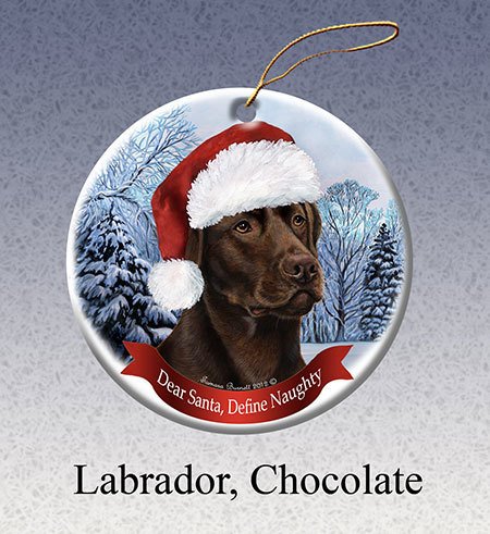 Pet Gifts Round Ornament Labrador Retriever Chocolate