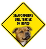 Pet On Board Sign Staffordshire Bull Terrier