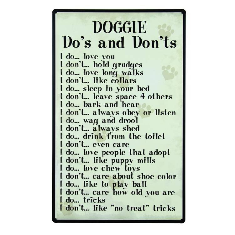 DOGGIE DOS AND DON'TS SIGN
