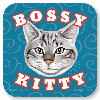Bossy Kitty (Gray) Coaster