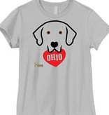 Doggishwear I Heart Ohio Black Lab WHITE Tee Shirt