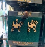 24k Gold Finished  Earrings Beagle