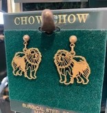 24k Gold Finished  Earrings Chow Chow