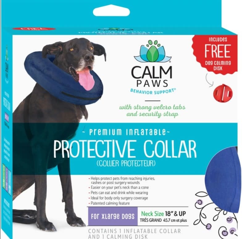 CS TECH US PROTECTIVE INFLATABLE COLLAR W/DOG CALMING DISK MED