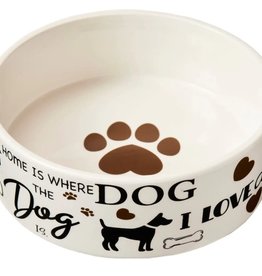 SPOT I LOVE DOGS STONEWARE DOG DISH  5"