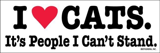 Mag Bumper Sticker I Love Cats Captivating Canines Mag Bumper Sticker I Love Cats Captivating Canines