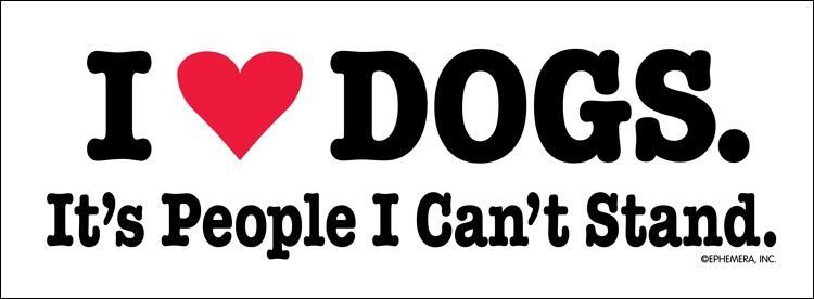 Mag Bumper Sticker -  I Love Dogs