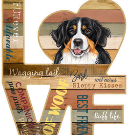 Wood Love Sign-Bernese Mountain Dog LOVE