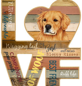 Wood Love Sign-Golden Retriever LOVE