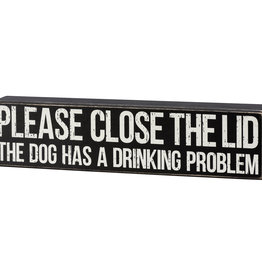 Box Sign - Close Lid Dog Has Problem