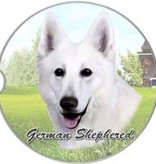 Absorbent Car Coaster - German Shepherd, White
