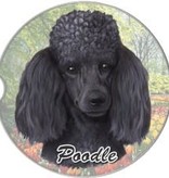 Absorbent Car Coaster - Poodle, Black