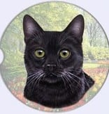 Absorbent Car Coaster - Black Cat