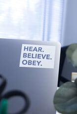 Sticker - Hear Believe Obey Blue