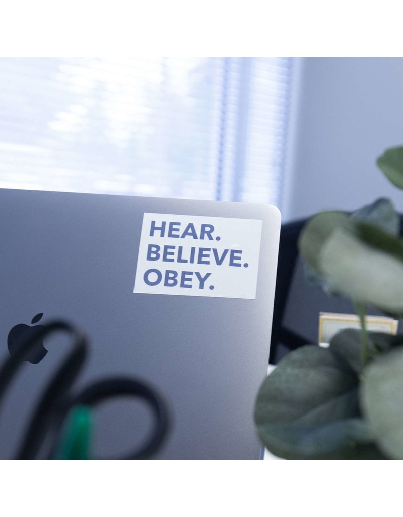 Sticker - Hear Believe Obey Blue