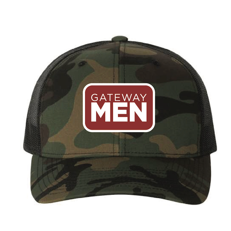 Hat - MSMT24 Gateway  Men Red Patch Camo/Grn