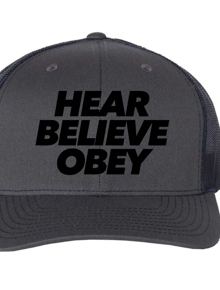 Hat - FL2 Hear Believe Obey Blk