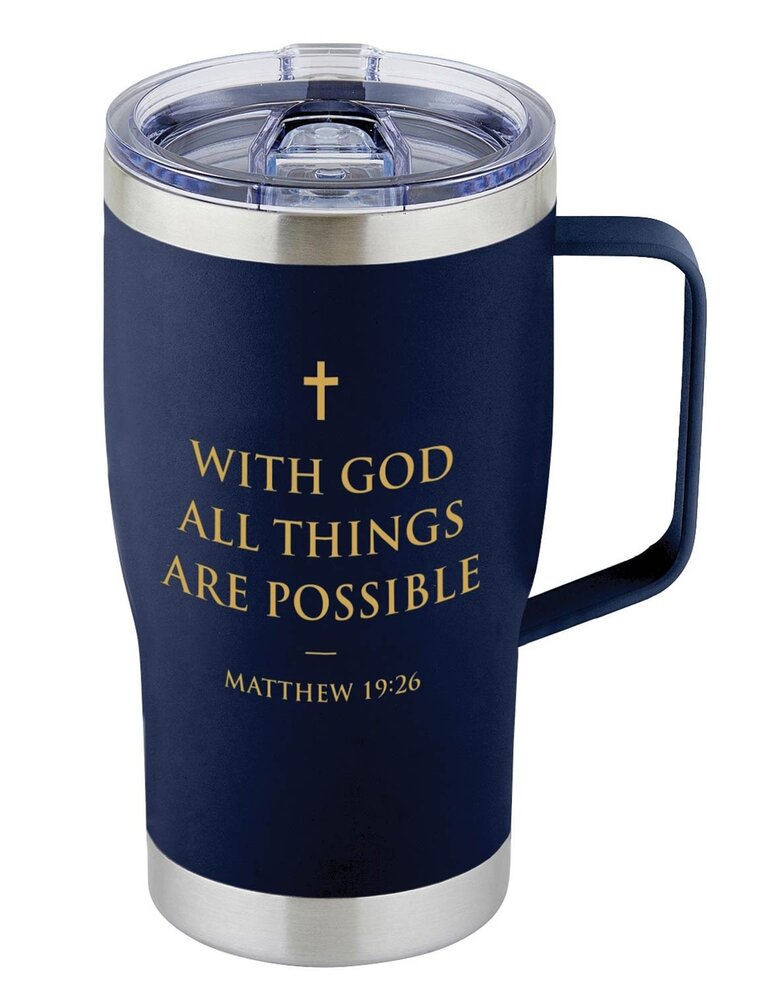 Tumbler - With God All Things Are Possible SS Navy