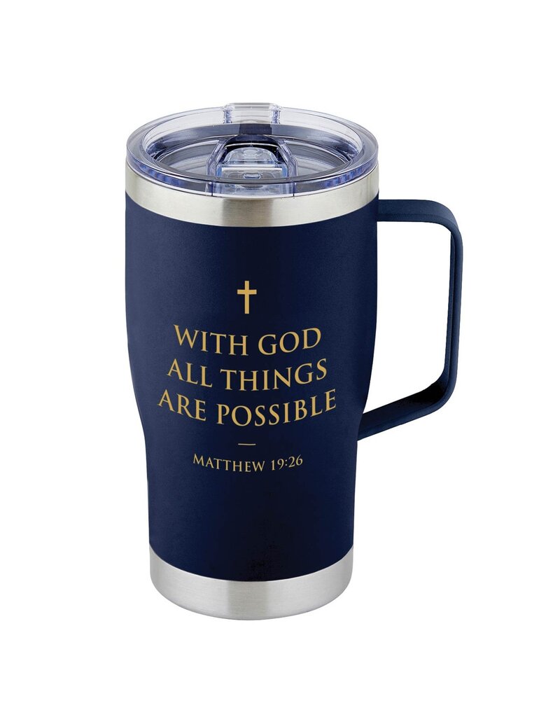 Tumbler - With God All Things Are Possible SS Navy