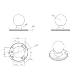 RAM Mounts Round Plate With C Size 1.5" Ball Aluminum Base