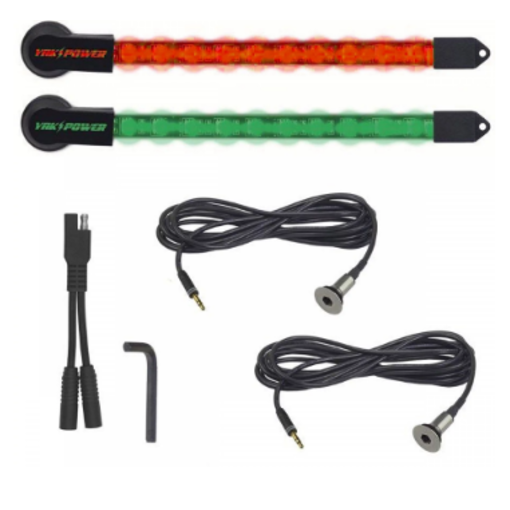 YakPower 2-Piece LED Light Kit Red/Green (10")