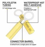 Ring Connectors 3/8'' Heat Shrink Yellow 12-10 AWG (Pack Of 4)