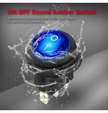 Switch Round Rocker Lighted Toggle Switch Waterproof Blue 20A