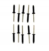 YakAttack Tri Fold Rivet .187" Diameter x .157 x .472" Grip Aluminum Black (Pack Of 10)