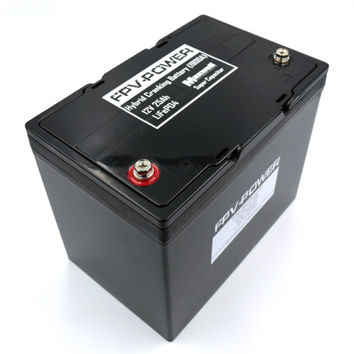 FPV-Power 12V 25Ah LIFEPO4 Hybrid Cranking Battery