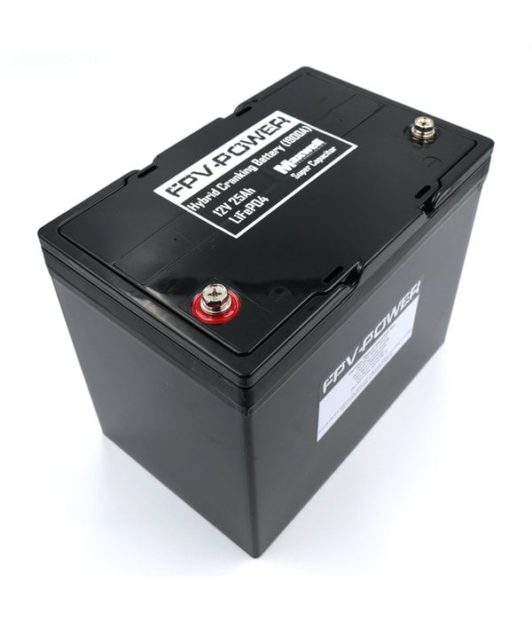 12V 25AH LIFEPO4/SUPERCAP HYBRID CRANKING BATTERY - Mariner Sails