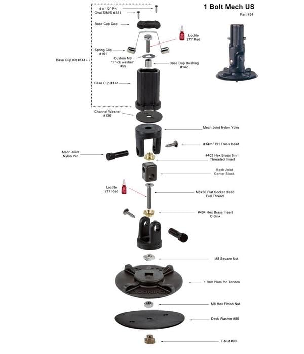 Chinook Mast Base 1-Bolt Mechanical