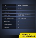 Nilight Fuse Holder Inline 14AWG  Blade Fuse (Standard)