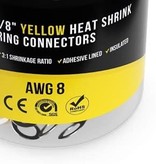 Heat Shrink Ring Connectors 3/8'' Yellow 8 AWG
