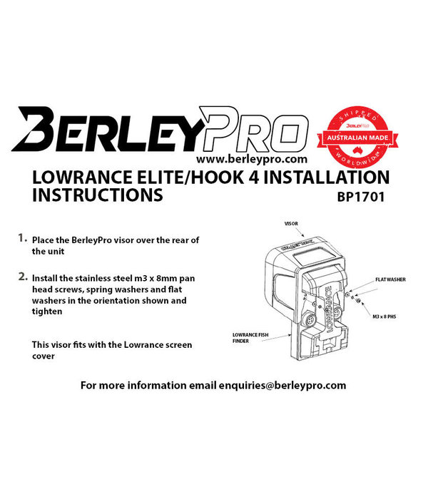 BerleyPro (Closeout) Lowrance Hook/Elite 3/4 Visor
