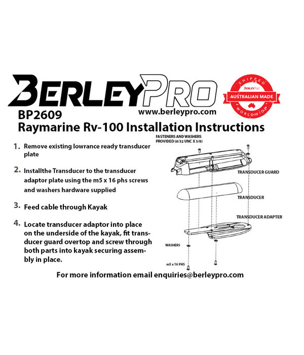 BerleyPro (Closeout) Raymarine Axiom Ready Transducer Mount