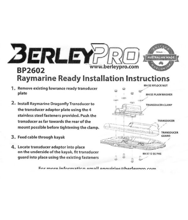 BerleyPro (Closeout) Raymarine Ready Transducer Mount