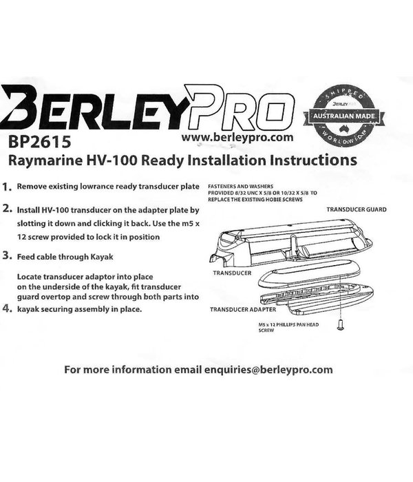 BerleyPro (Closeout) Raymarine HV-100 Ready Transducer Mount