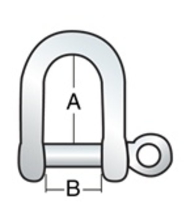 Harken Shackle D 1/4'' Pin (6mm)