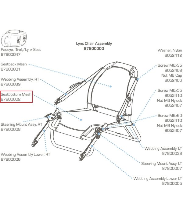 Hobie Lynx/ iTrek Seat Mesh Bottom