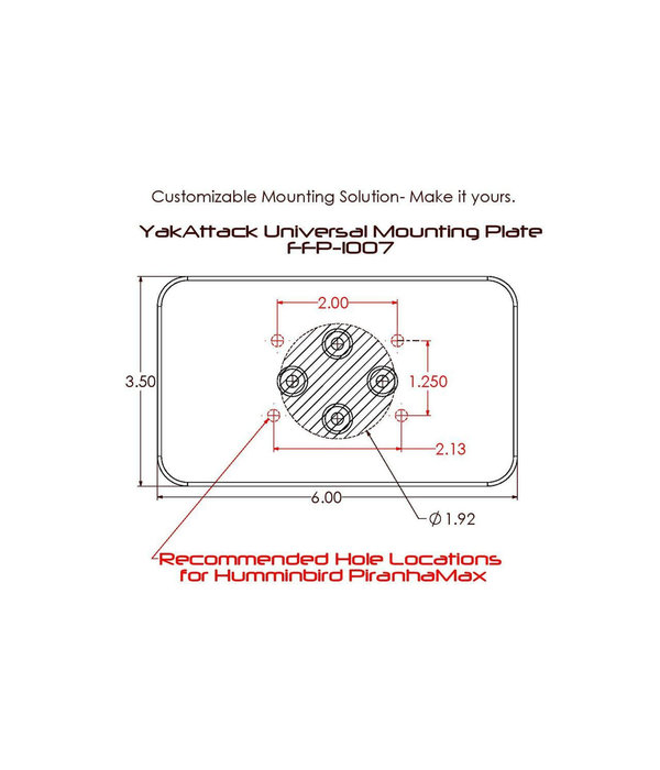 YakAttack Universal Mounting Plate With LockNLoad Mounting System 6" x 3.5"